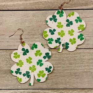 Printed Faux Leather Earrings